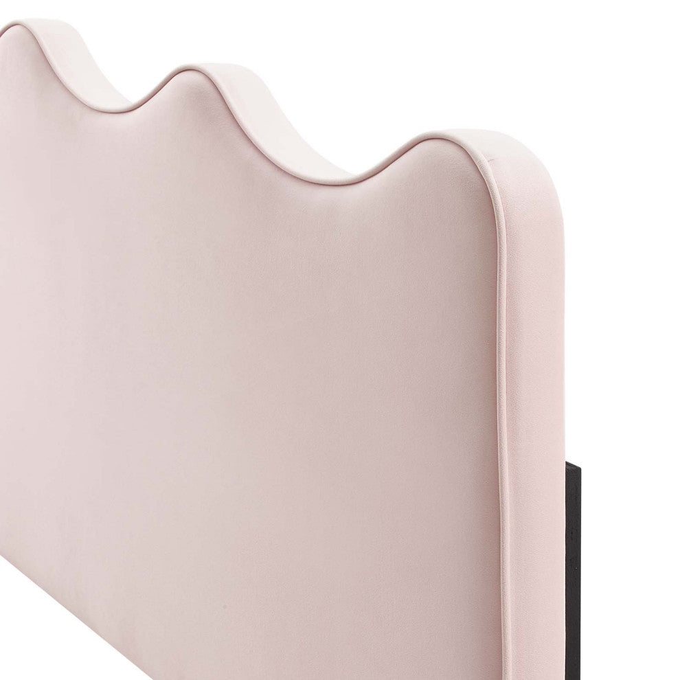 Headboard, King Size, Velvet, Pink, Modern Contemporary, Bedroom Master Suite
