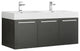 Vista 48" Black Wall Hung Double Sink Modern Bathroom Cabinet w/ Integrated Sink