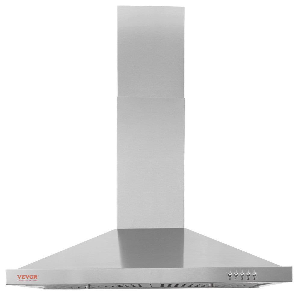 VEVOR 30" Wall Mount Range Hood Ductless Kitchen Vent Stainless Steel 3 Speed