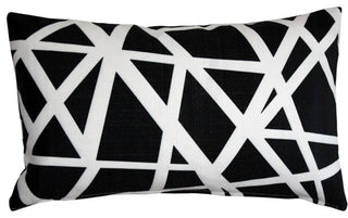 Pillow Decor - Bird's Nest Black Throw Pillow 12X20
