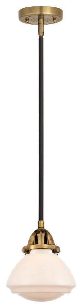 Olean Mini Pendant, Black Antique Brass, Matte White, Matte White