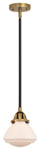 Olean Mini Pendant, Black Antique Brass, Matte White, Matte White