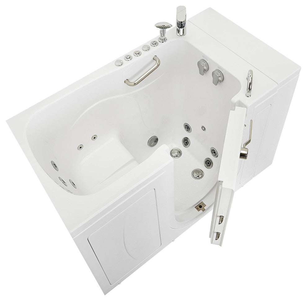 Ella Monaco 32"x52" Acrylic Walk-In-Bathtub, Outswing Door, 2 Piece Faucet