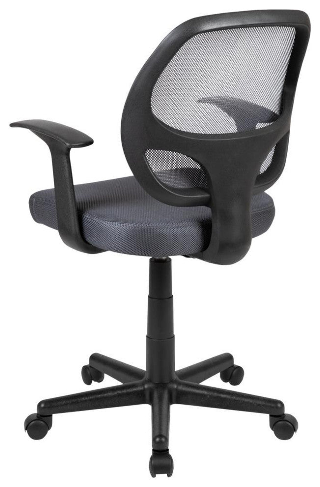 Flash Fundamentals Mid-Back Gray Mesh Swivel Ergonomic Task Office Chair...