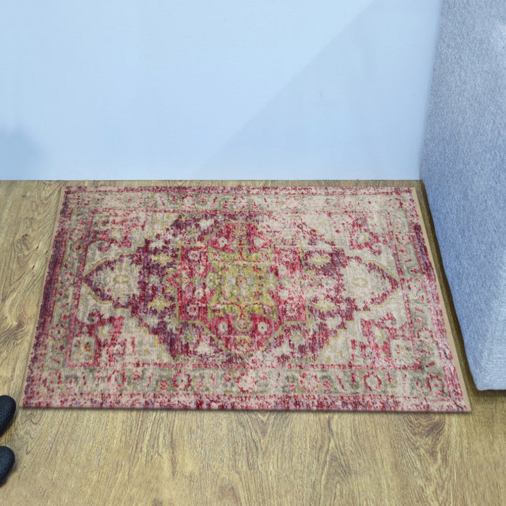 Machine Made Polyester Durable Indoor Outdoor Washable Oriental Pattern Footmat