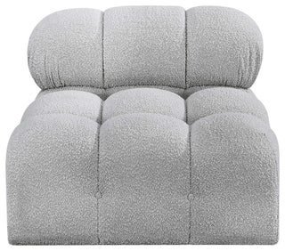 Ames Boucle Fabric Modular Chair, Grey, Armless Chair