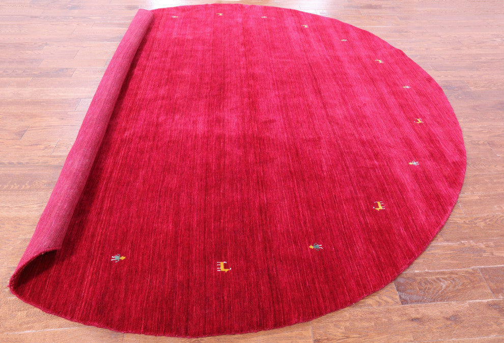 10' Round Persian Gabbeh Handmade Wool Rug - Q15223