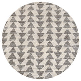 Aisha Moroccan Triangle Geometric Cream/Gray 9' Round Area Rug