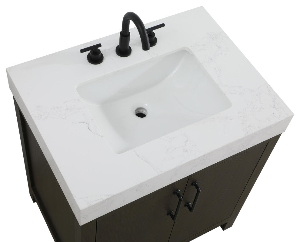 Home Living 30" Single Bathroom Vanity, Mocha Brown