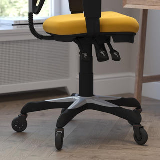 Nicholas Mid-Back Multifunction Ergonomic Office Chair-Yellow-Orange
