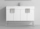 47" Kuro Minimalistic Single Sink Vanity, White, No Medicine Cabinet