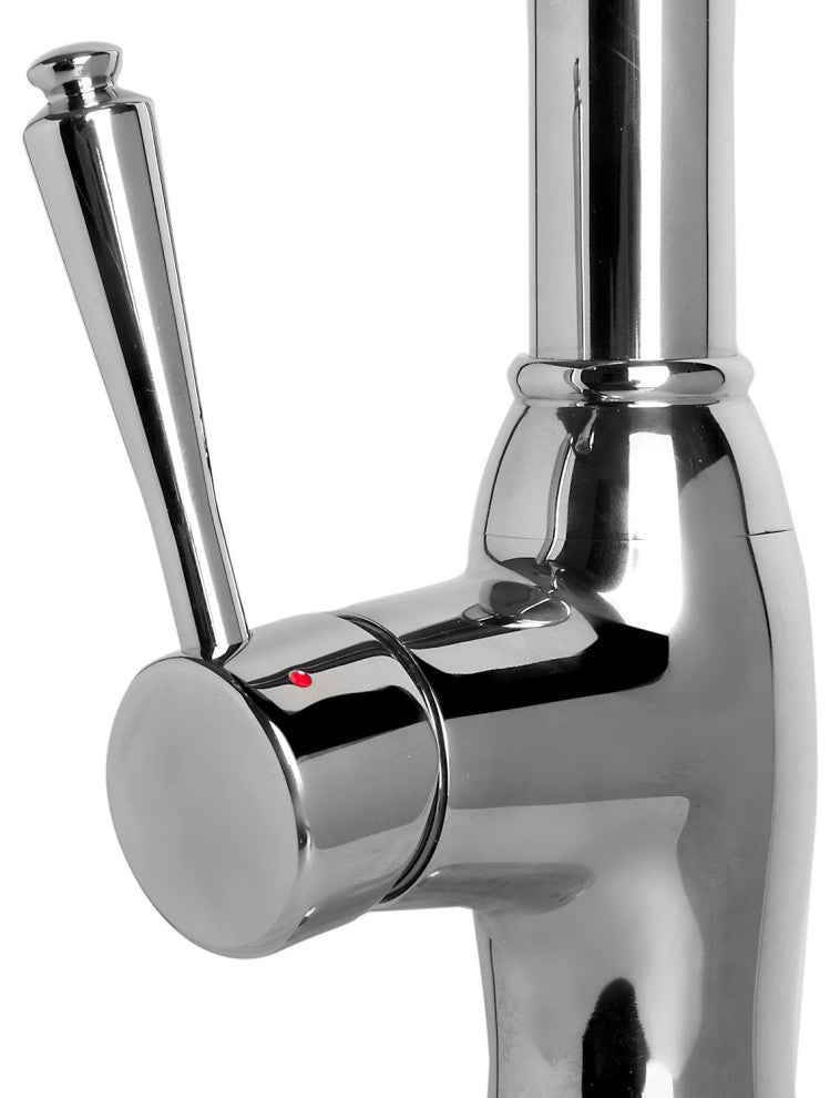 ALFI AB2043-PSS Traditional Solid Polished Stainless Steel Pull Down Faucet