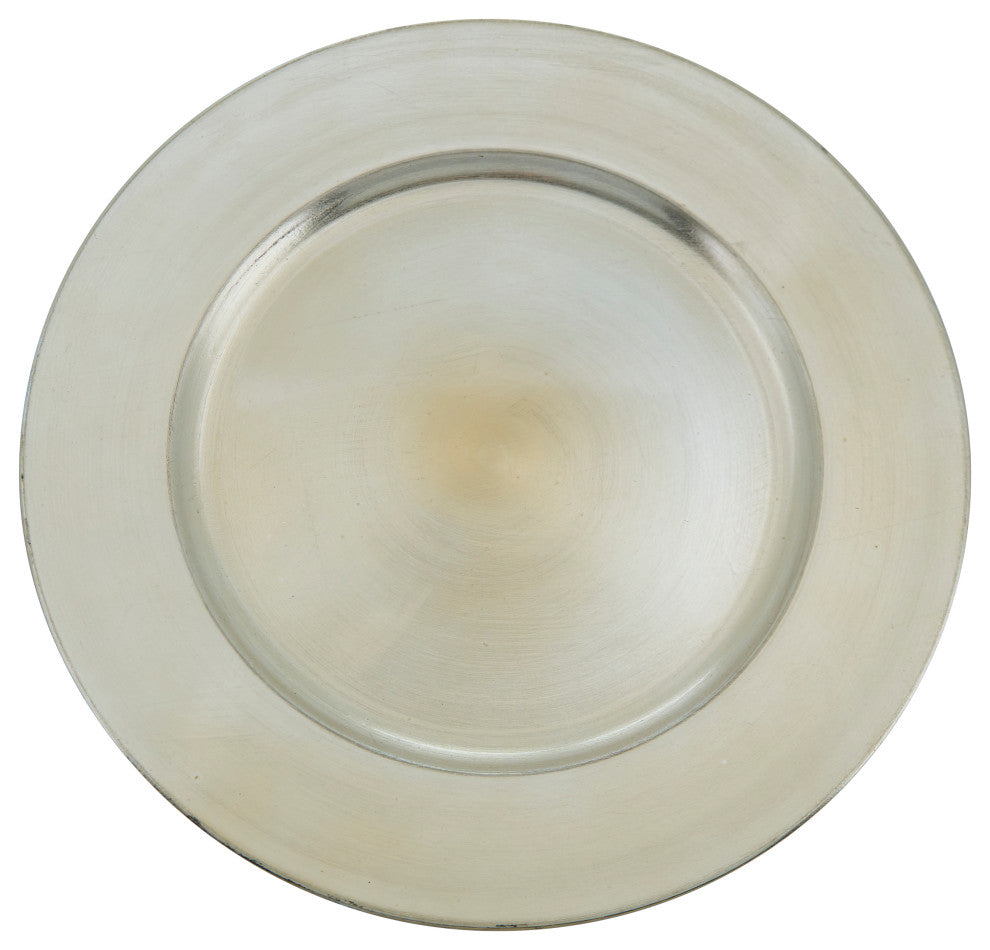 Classic Design Charger Plate, Set of 4, Platinum