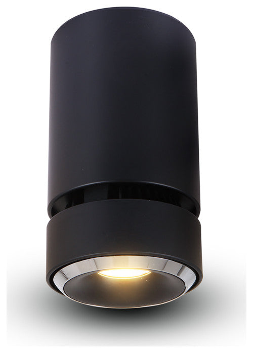 Integrated LED Surface Mounted Adjustable Downlight Commercial Grade, Black