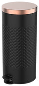 30 liter Black Metal Round Shape Step-on Trash Can Diamond Body