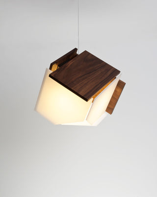 Mica L 1-Light Pendant, Wood: Dark Stained Walnut, Led