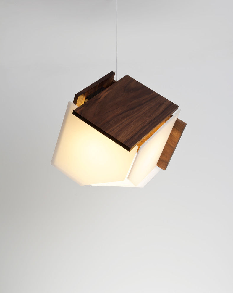 Mica L 1-Light Pendant, Wood: Dark Stained Walnut, Led