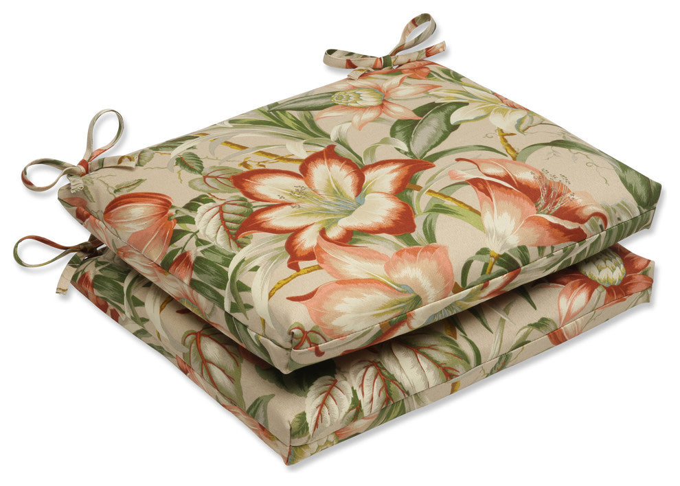 Botanical Glow Tiger Stripe Squared Corners Seat Cushion, Set of 2