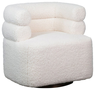 White Faux Sheep Jolla Swivel Chair