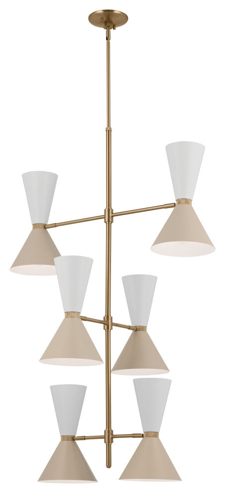 Phix 12 Light Chandelier Foyer, Champagne Bronze and Greige