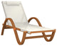vidaXL Sun Lounger Chair with Pillow White Textilene and Solid Wood Poplar