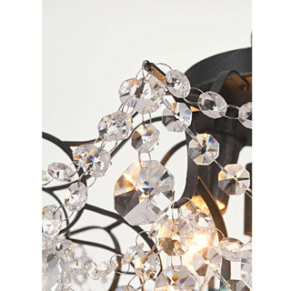 Jamie 3-Light Crystal Flush Mount, Antique Black Finish