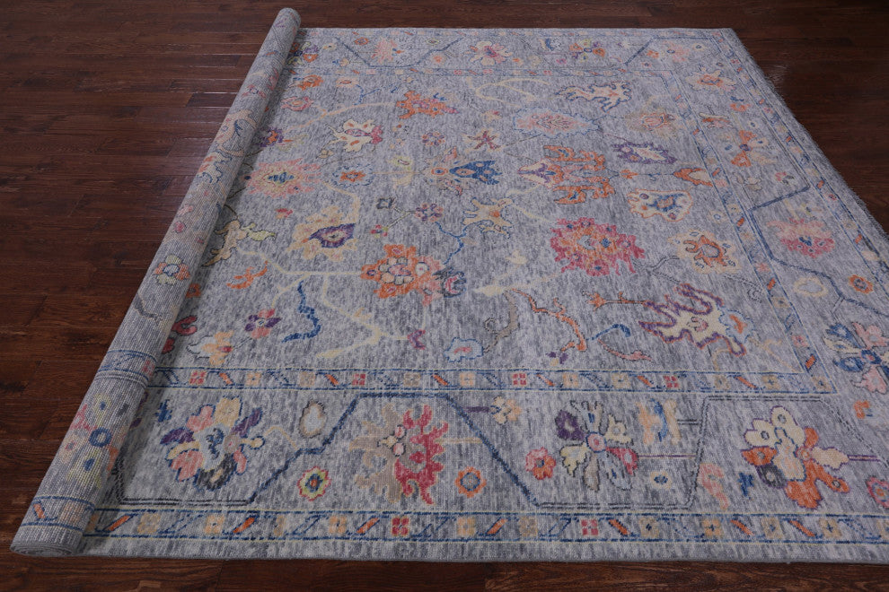 Turkish Oushak Handmade Wool Rug 9' 1" X 11' 11" - Q16131
