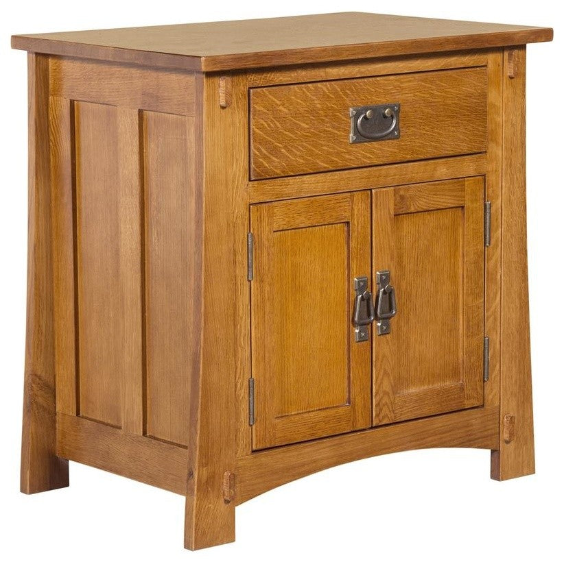 Mission Quarter Sawn Oak  2-Door 1-Drawer Nightstand