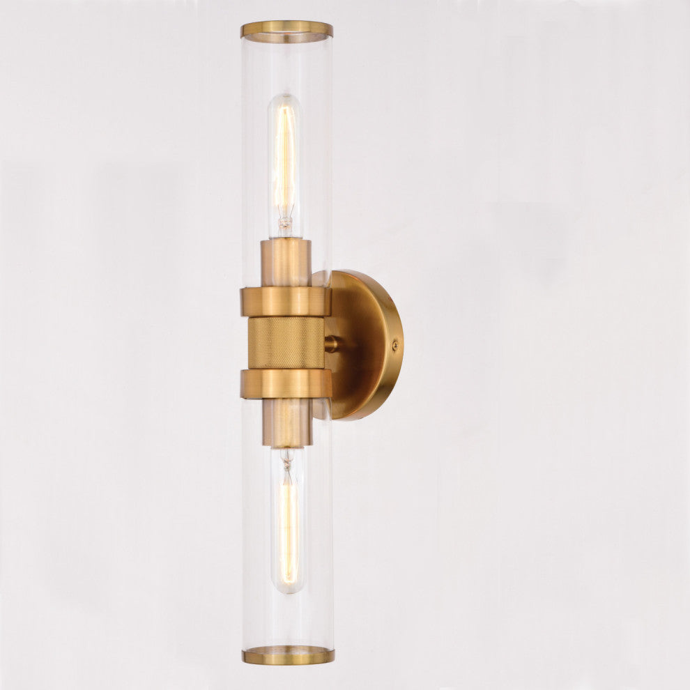 Levitt 2 Light Wall Light Satin Brass