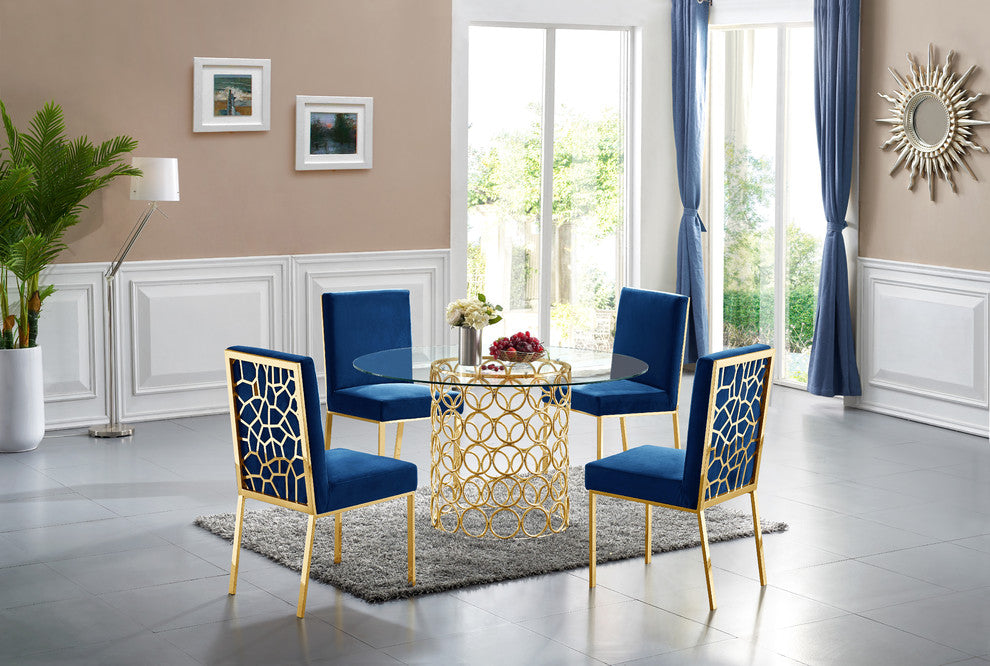 Opal Dining Table, Gold Base
