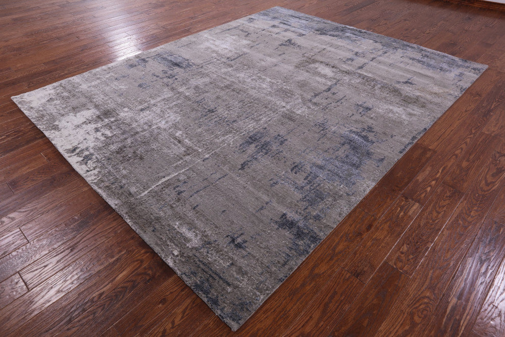 Abstract Wool & Silk Hand Knotted Rug 8' 0" X 10' 2" - Q13092