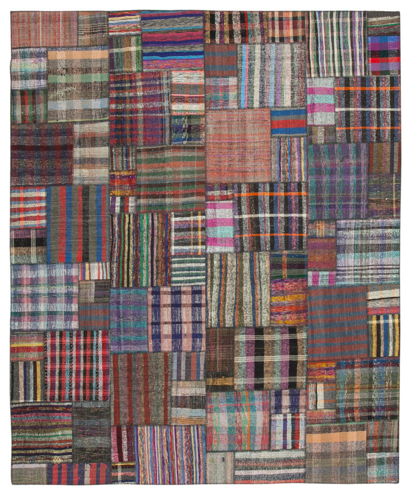Rug N Carpet - Handmade Turkish 10' 9'' x 13' 3'' Tribal Patchwork Kilim Rug