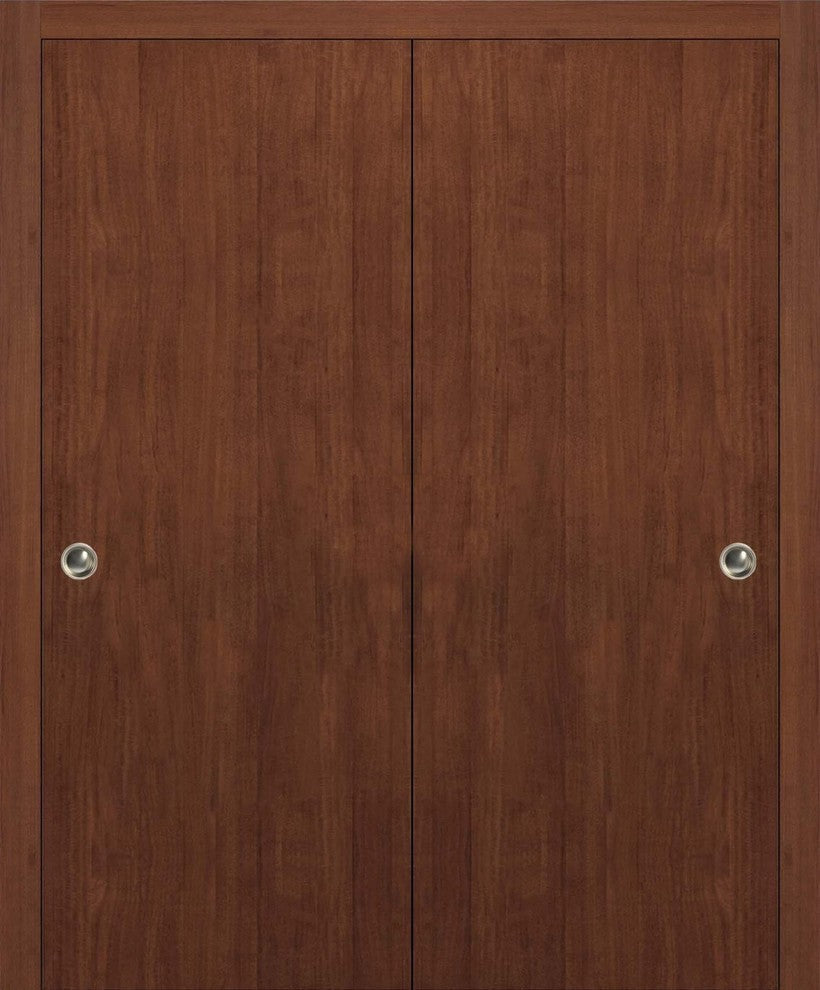 Sliding Closet Bypass Doors 48 x 80 & Hardware | Planum 0010 Walnut Modena