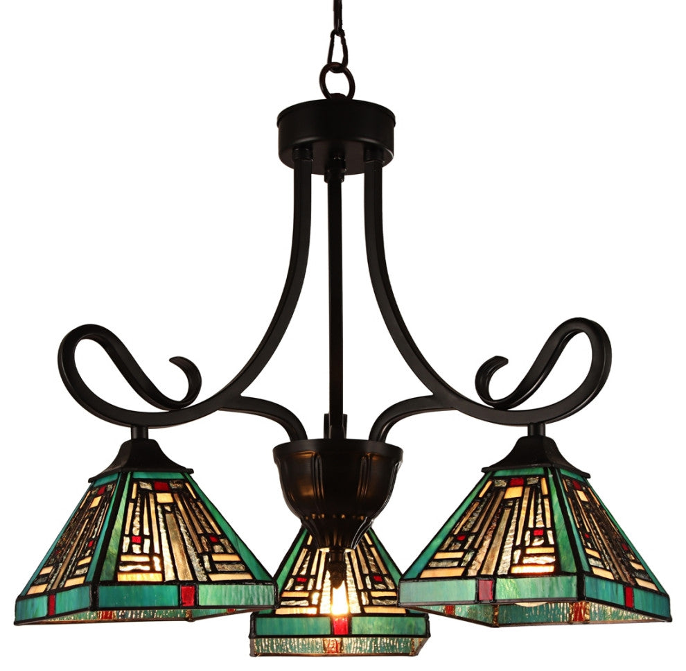 CHLOE Lighting CH3T359BM22-DD3 INNES Mission Bronze 3 Light Mini Chandelier