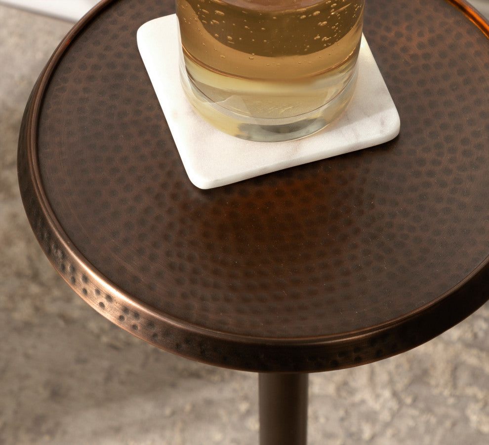 Sanzo Metal Side Table, Bronze 9x9x23