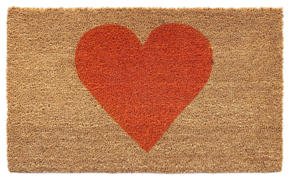 Calloway Mills Orange Heart Doormat, 24x48