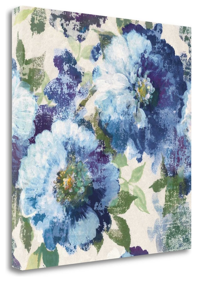 "Indigo Floral Gallery" By Wild Apple Portfolio, Giclee on Gallery Wrap Canvas