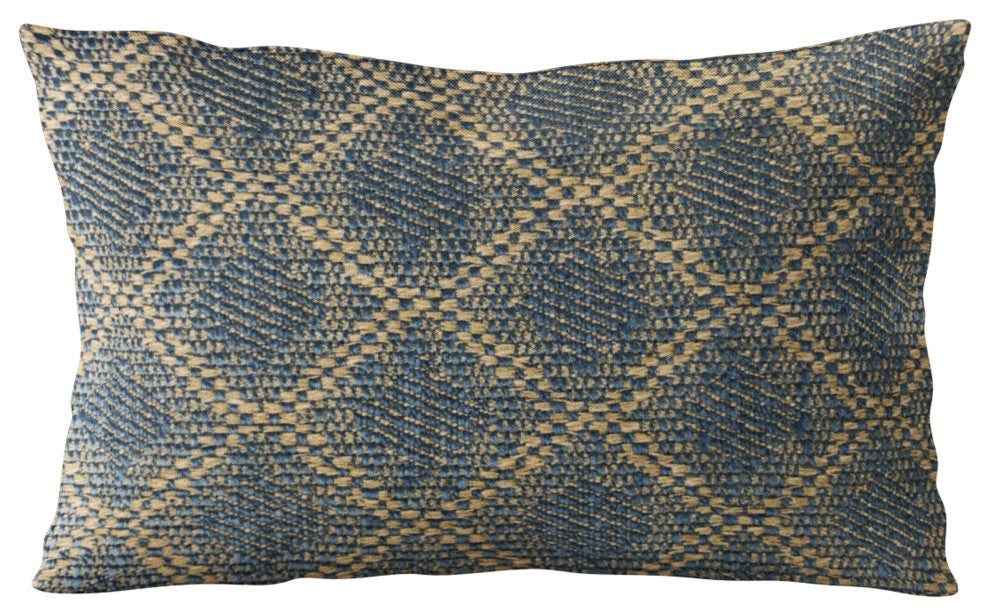 Plutus Blue Diamond Cut Diamond Luxury Throw Pillow, 22"x22"