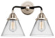 Large Cone Bath Vanity Light, Black Polished Nickel, Clear, Clear