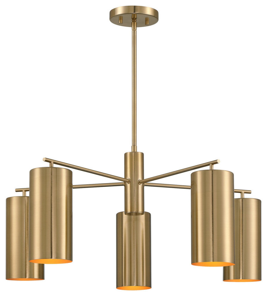 Lio 5-Light Chandelier, Noble Brass by Breegan Jane