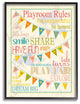 Stupell Industries Playroom Rules with Pennants in Pink, 11 x 14