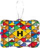 Letter H Monogram Colors Stained Glass Rectangle Design Christmas Tree Ornament