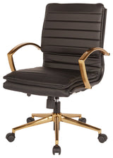 Mid-Back Faux Leather Chair, Black