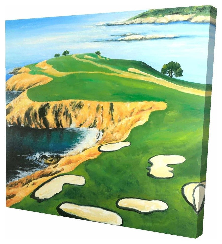 Golf Island Overhead View, Fine Art Gallery Wrapped Canvas, 24"x24"