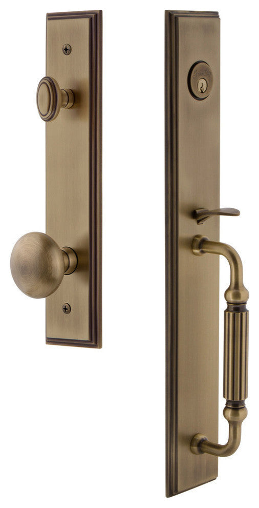 Carre' 1-Piece Dummy Handleset, F Grip and Fifth Avenue Knob, 849041