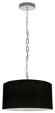 1 Light Small Braxton Polished Chrome Pendant w/ Black Shade