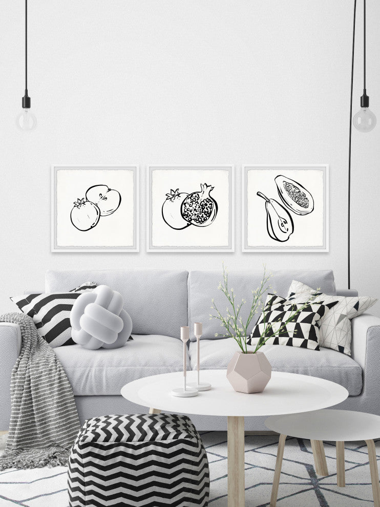 Fresh Fruits Sensation Triptych, Set of 3, 12x12 Panels