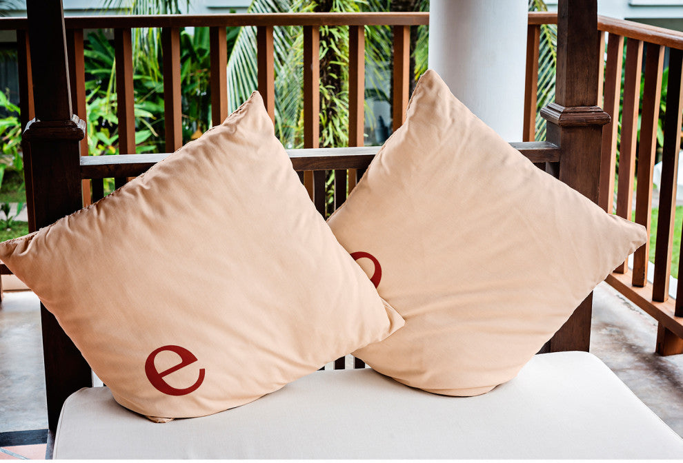 20" x 20" Modern Monogram Indoor/Outdoor Polyester Throw Pillow, Maple Red