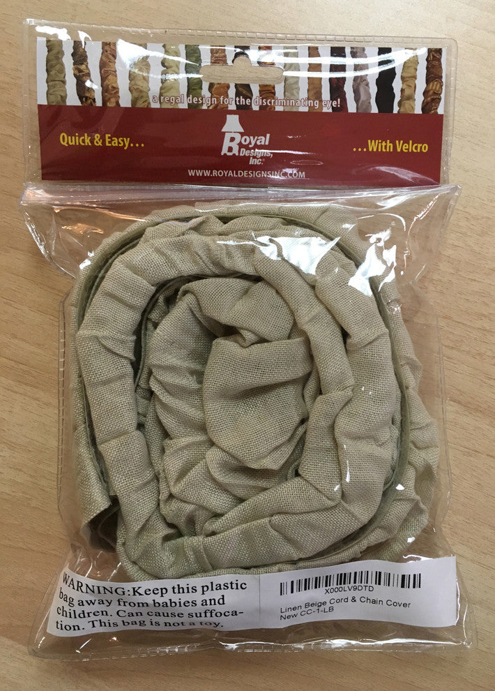 Royal Designs Cord/Chain Cover, 4', Touch Fastener, Linen Beige