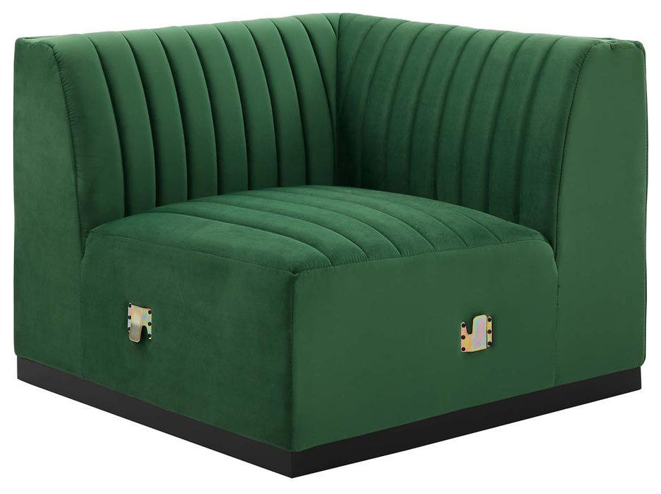 Conjure Channel Tufted Performance Velvet Right Corner Chair